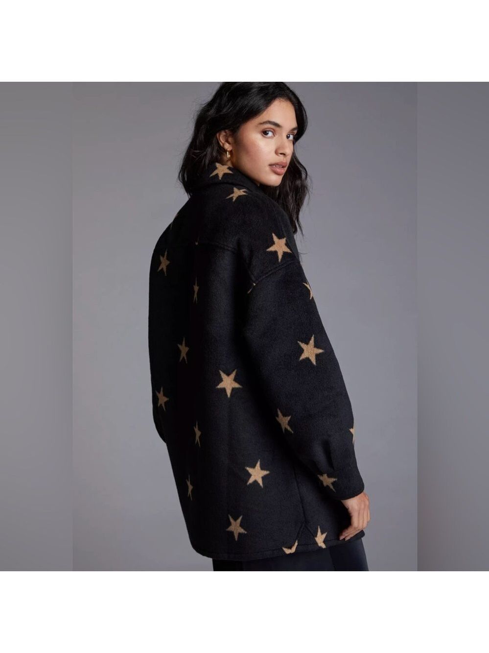Anthropologie AVEC LES FILLES Starry Knit Shacket Shirt Jacket Sz XS - Picture 3 of 13